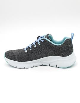 Deportivo Skechers 149414 gris/turquesa para mujer