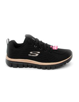 Deportivo Skechers 12615/BKRG negro/dorado mujer