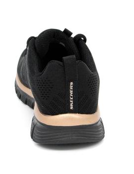 Deportivo Skechers 12615/BKRG negro/dorado mujer