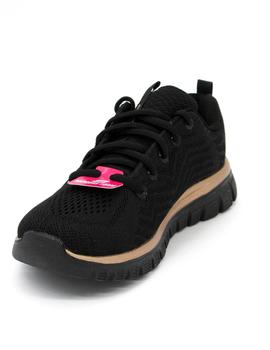 Deportivo Skechers 12615/BKRG negro/dorado mujer