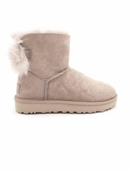 Botín UGG Mujer Con Pelo Serraje Gris Lazo 1094967