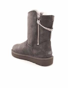 Botín UGG Mujer Pelo Serraje Gris Cadena 1094983 