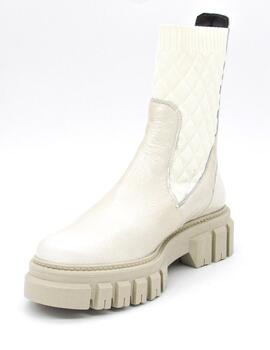 Botín Pitillos 1656 crema para mujer