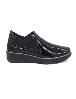 Zapato 24 HRS 25413 negro charol para mujer