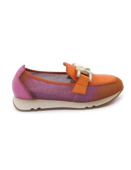 Mocasín Kaira de Hispanita naranja/rosa para mujer