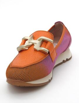 Mocasín Kaira de Hispanita naranja/rosa para mujer