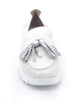 Mocasín Wonders A-2445 blanco/plata para mujer