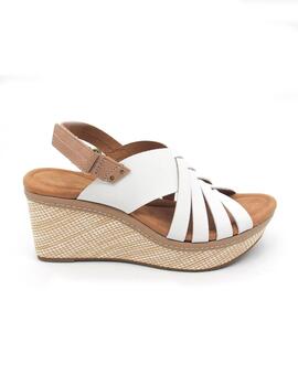 Sandalai Clarks ELLERI GRACE blanco con cuña