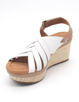 Sandalai Clarks ELLERI GRACE blanco con cuña