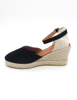 Alpargata Mediterranea 30147 negra con cuña