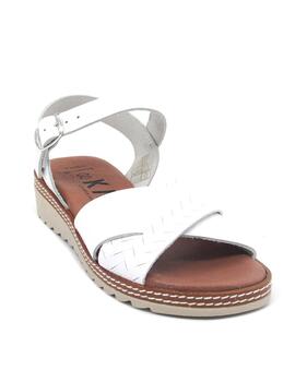 Sandalia KMN 23430 blanca plana