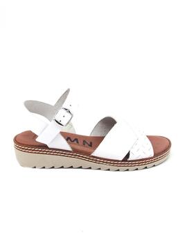 Sandalia KMN 23430 blanca plana