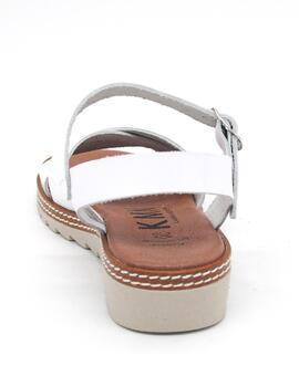 Sandalia KMN 23430 blanca plana