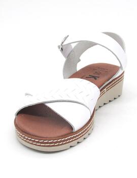 Sandalia KMN 23430 blanca plana