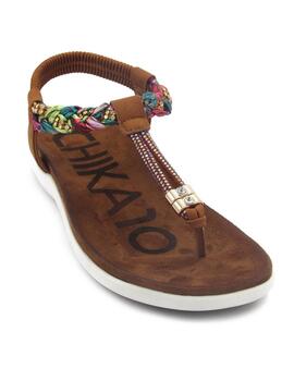 Sandalia Chika 10 Canelita 02 cuero para mujer