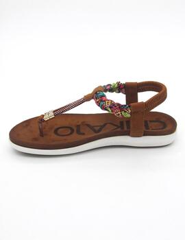 Sandalia Chika 10 Canelita 02 cuero para mujer