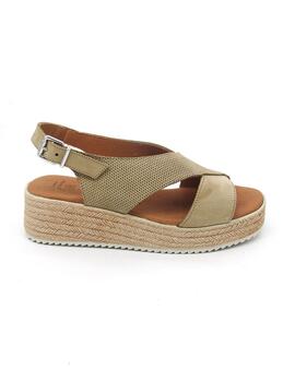 Sandalia KMN F-9054 khaki con cuña