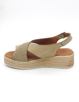 Sandalia KMN F-9054 khaki con cuña