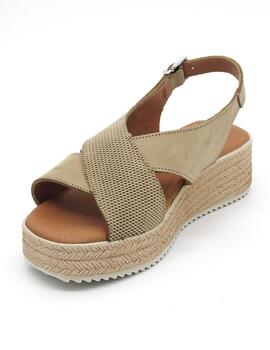 Sandalia KMN F-9054 khaki con cuña