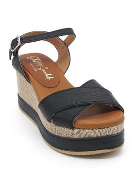 Sandalia Oh My Sandals 5249 negro con cuña