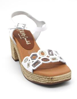 Sandalia Oh My Sandals 5232 blanco con tacon