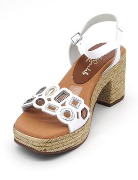 Sandalia Oh My Sandals 5232 blanco con tacon