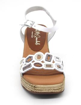 Sandalia Oh My Sandals 5232 blanco con tacon