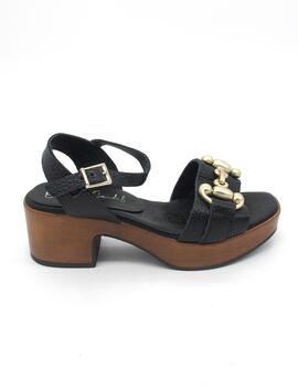 Sandalia Oh My Sandals 5242 negro con tacon