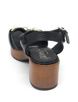 Sandalia Oh My Sandals 5242 negro con tacon