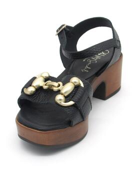 Sandalia Oh My Sandals 5242 negro con tacon