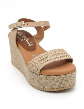 Sandalia Oh My Sandals 5255 beige con cuña 