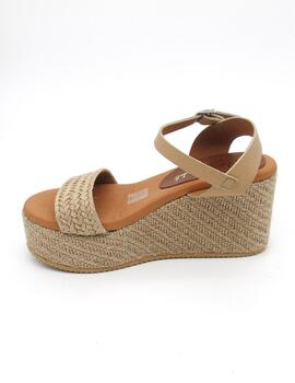 Sandalia Oh My Sandals 5255 beige con cuña 