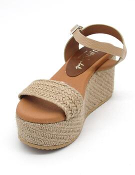 Sandalia Oh My Sandals 5255 beige con cuña 