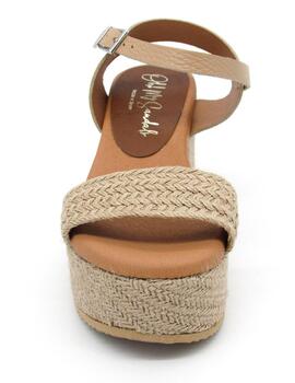 Sandalia Oh My Sandals 5255 beige con cuña 