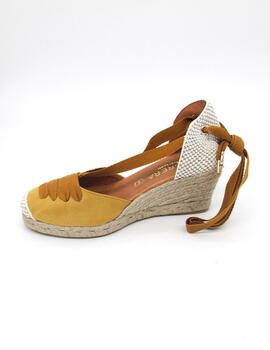 Alpargata Cabrera oro con cuña tela