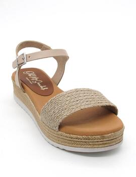 Sandalia Oh My Sandals 5204 beige con cuña