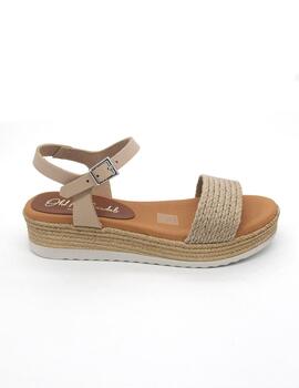 Sandalia Oh My Sandals 5204 beige con cuña