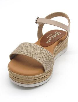 Sandalia Oh My Sandals 5204 beige con cuña