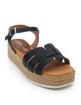 Sandalia Oh My Sandals 5209 negro con cuña