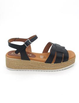 Sandalia Oh My Sandals 5209 negro con cuña