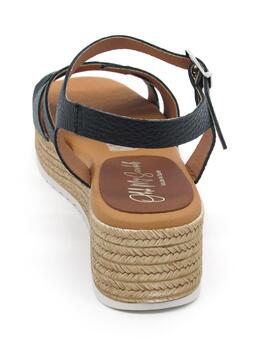 Sandalia Oh My Sandals 5209 negro con cuña