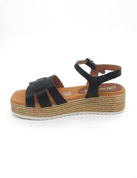 Sandalia Oh My Sandals 5209 negro con cuña