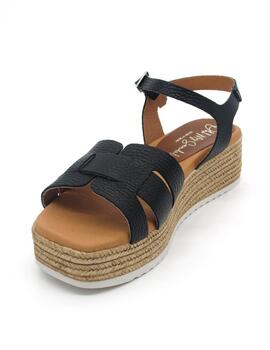 Sandalia Oh My Sandals 5209 negro con cuña