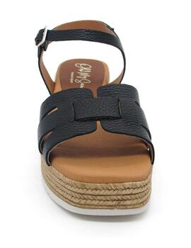 Sandalia Oh My Sandals 5209 negro con cuña