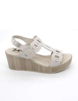 Sandalia 24HRS 25715 beige para mujer