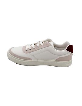 Zapatilla Tommy FWOFW07567 bco. granate mujer