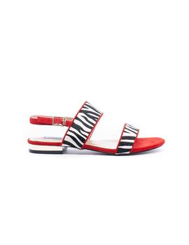 Sandalia Plana CHILLER Mujer Rojo Cebra SS19095