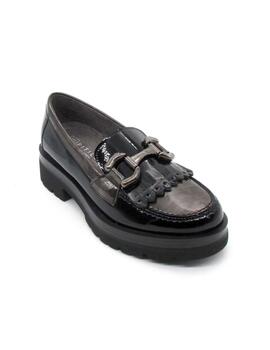 Mocasín Pitillos 5360 negro/gris para mujer