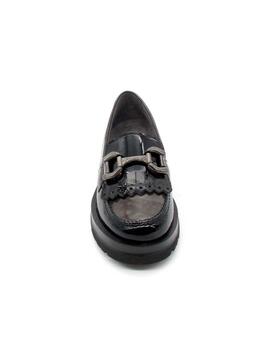 Mocasín Pitillos 5360 negro/gris para mujer