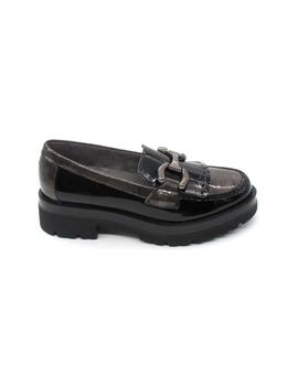 Mocasín Pitillos 5360 negro/gris para mujer